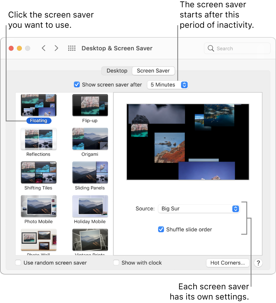 video rotation screensaver for mac